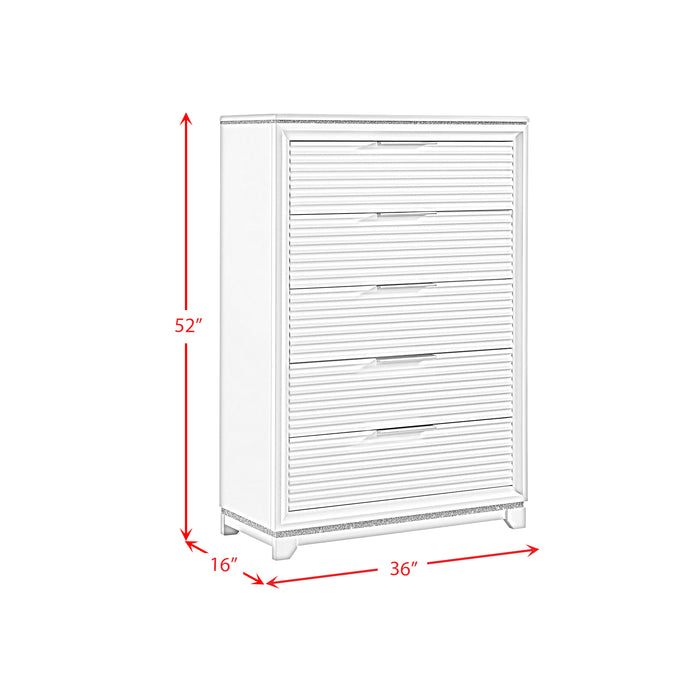 Denmark 5-Drawer Chest in White - Jack’s Furniture and More (Laredo, TX)