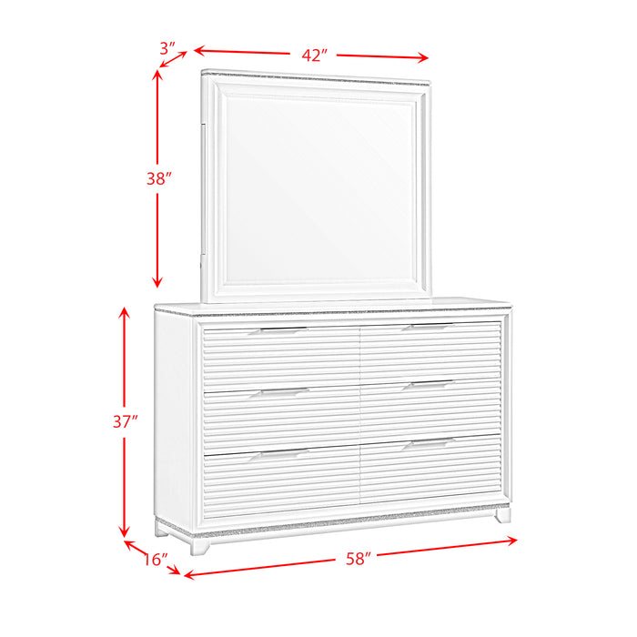 Denmark Dresser and Mirror Set in White - Jack’s Furniture and More (Laredo, TX)