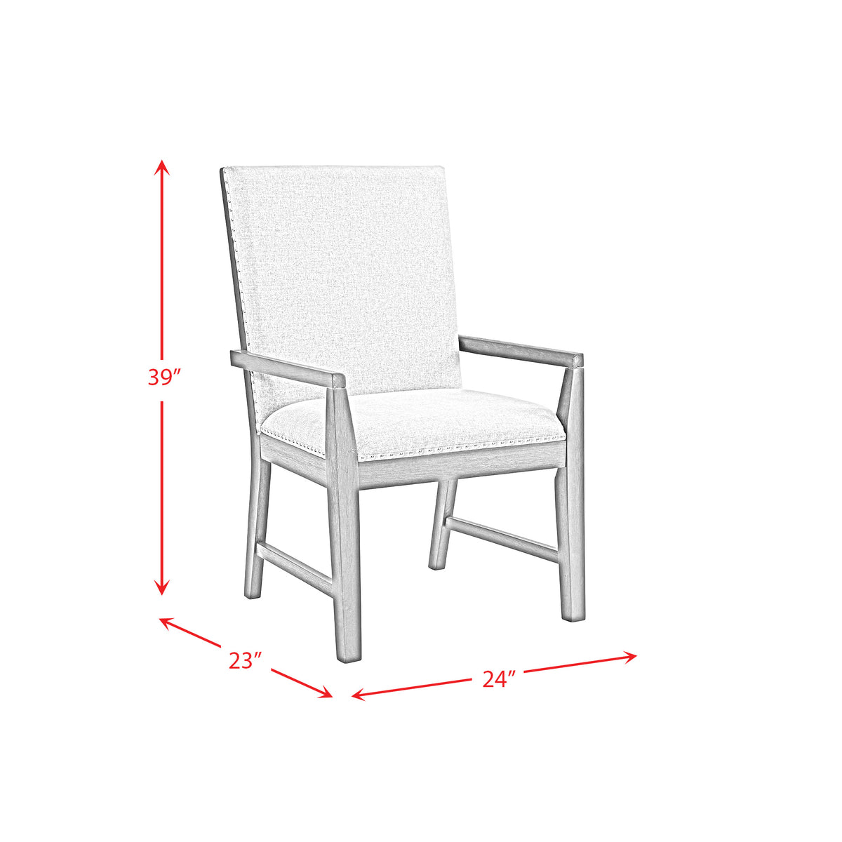 Donovan 7PC Standard Height Dining Set-Table, Four Side Chairs & Two Arm Chairs in Gray - Jack’s Furniture and More (Laredo, TX)
