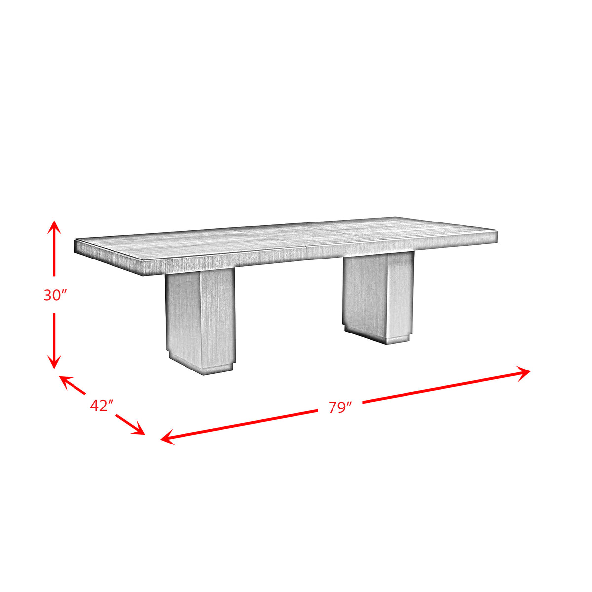 Donovan Rectangular Standard Height Dining Table in Black
