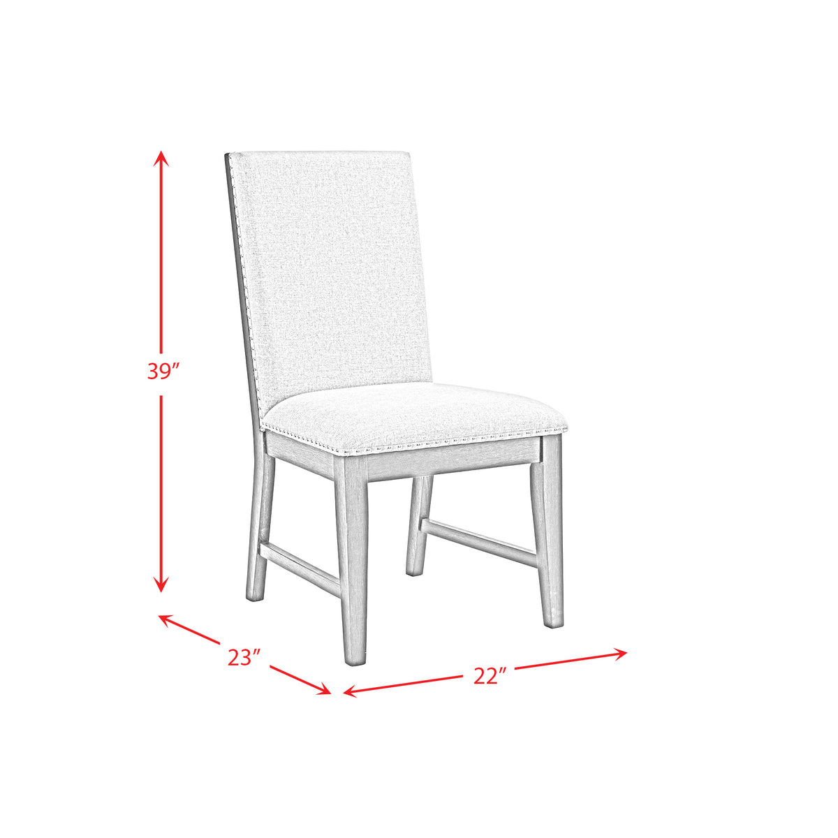 Donovan 5PC Standard Height Dining Set-Table and Four Side Chairs in Gray