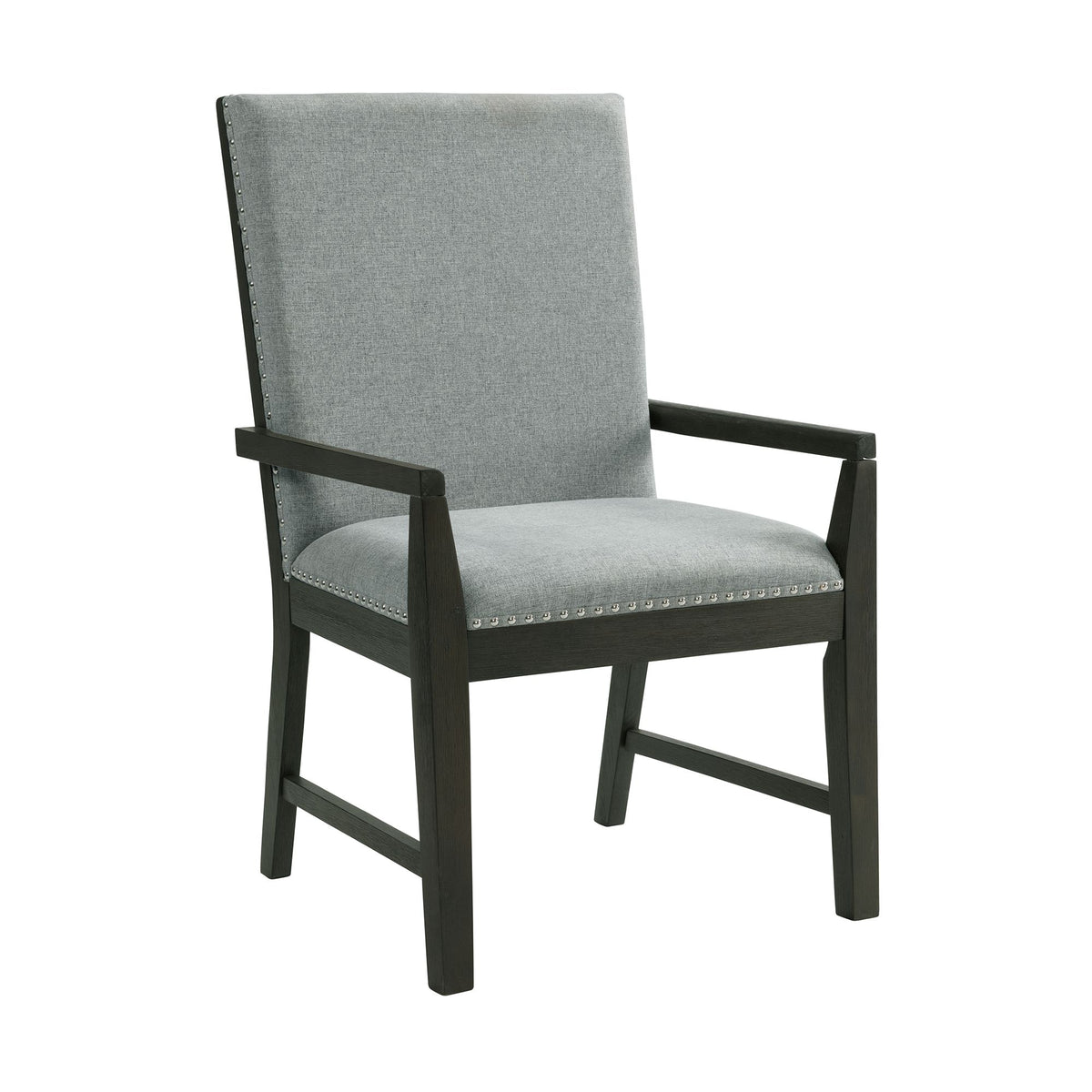 Donovan 7PC Standard Height Dining Set-Table, Four Side Chairs & Two Arm Chairs in Gray - Jack’s Furniture and More (Laredo, TX)