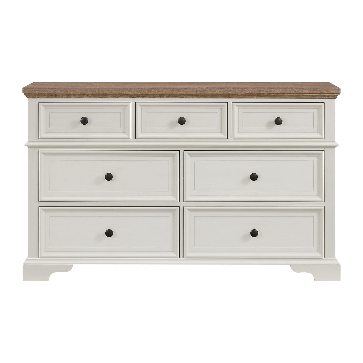 Eastwood Youth 7-Drawer Dresser in Brown and Off-White - Jack’s Furniture and More (Laredo, TX)