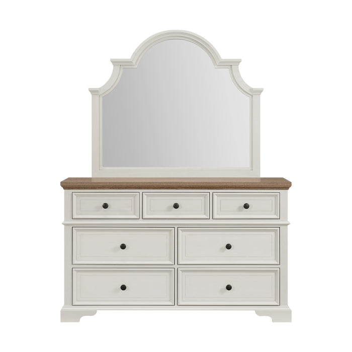 Eastwood Youth Dresser and Mirror Set in Brown and Off-White - Jack’s Furniture and More (Laredo, TX)