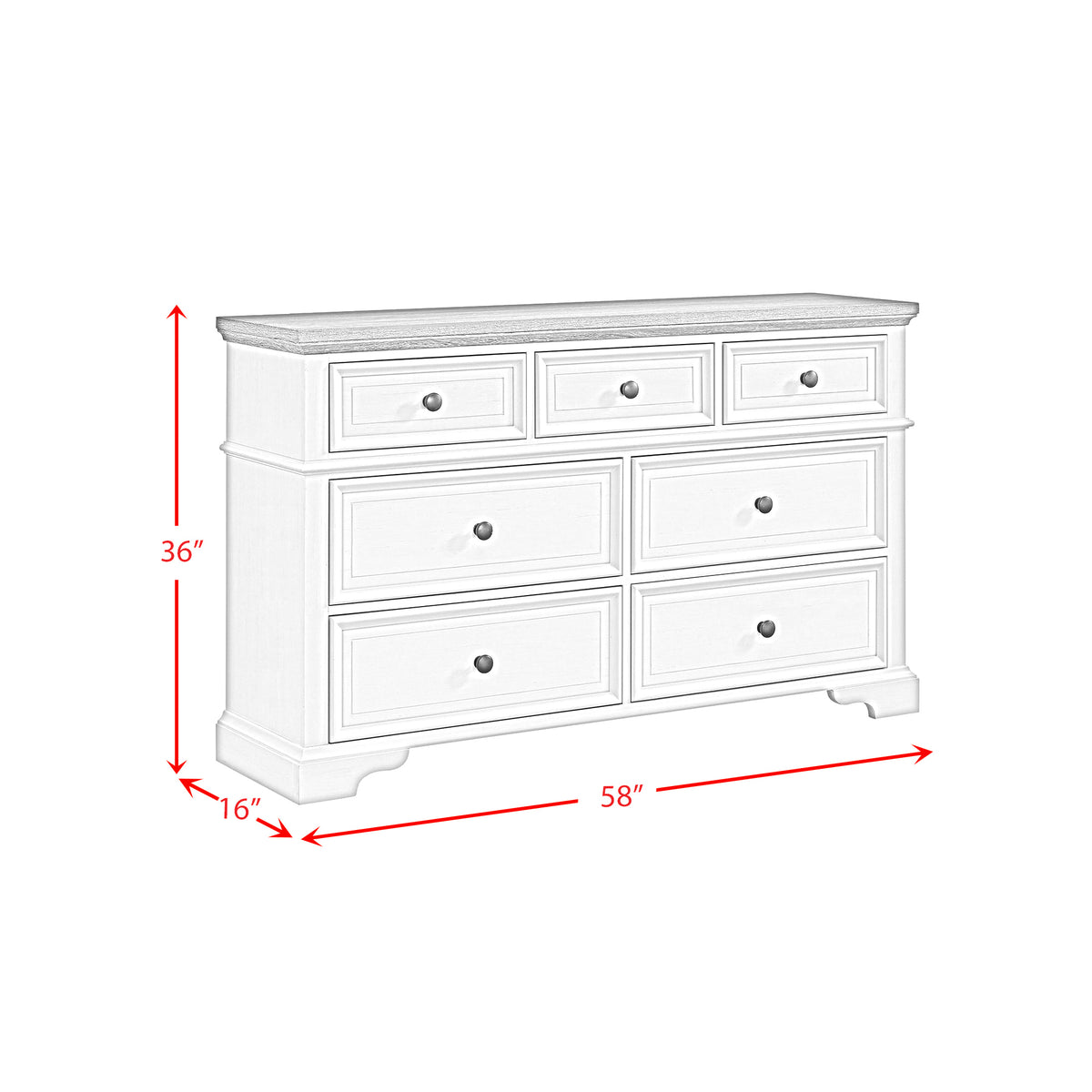 Eastwood Youth 7-Drawer Dresser in Brown and Off-White - Jack’s Furniture and More (Laredo, TX)