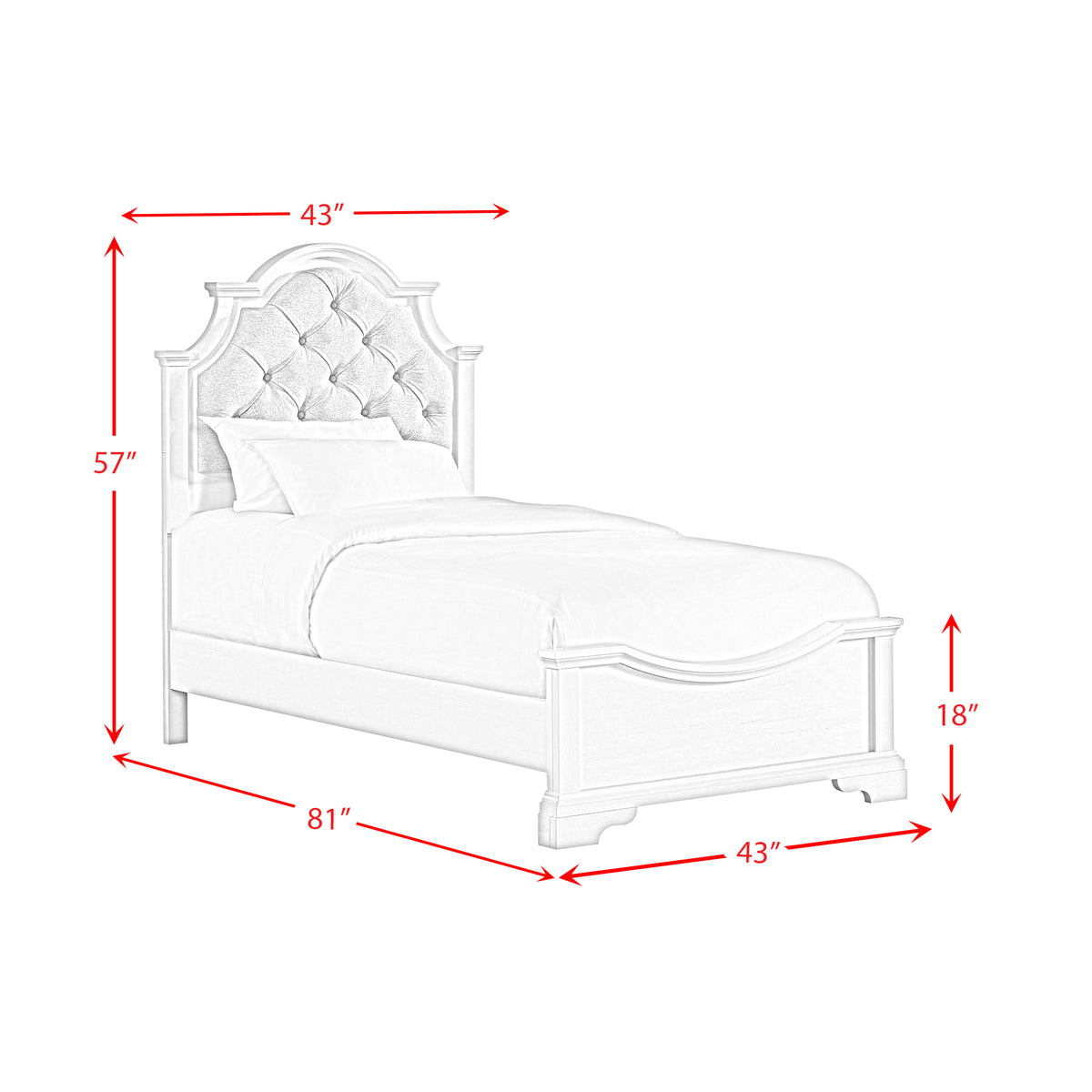 Eastwood Youth UPH Bed in Off-White - Jack’s Furniture and More (Laredo, TX)