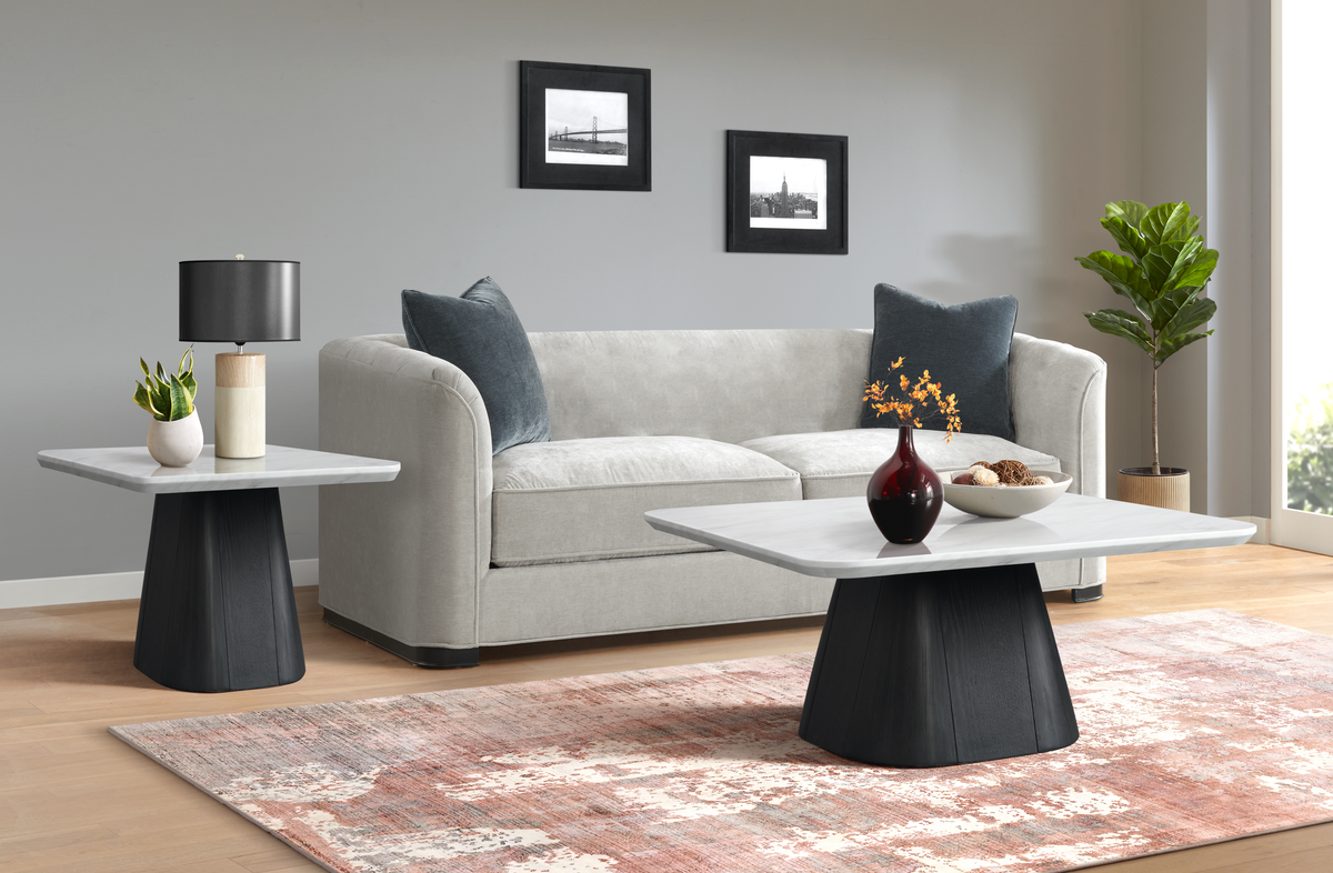 Edison 2PC Occasional Table Set in White and Black-Coffee Table & End Table - Jack’s Furniture and More (Laredo, TX)