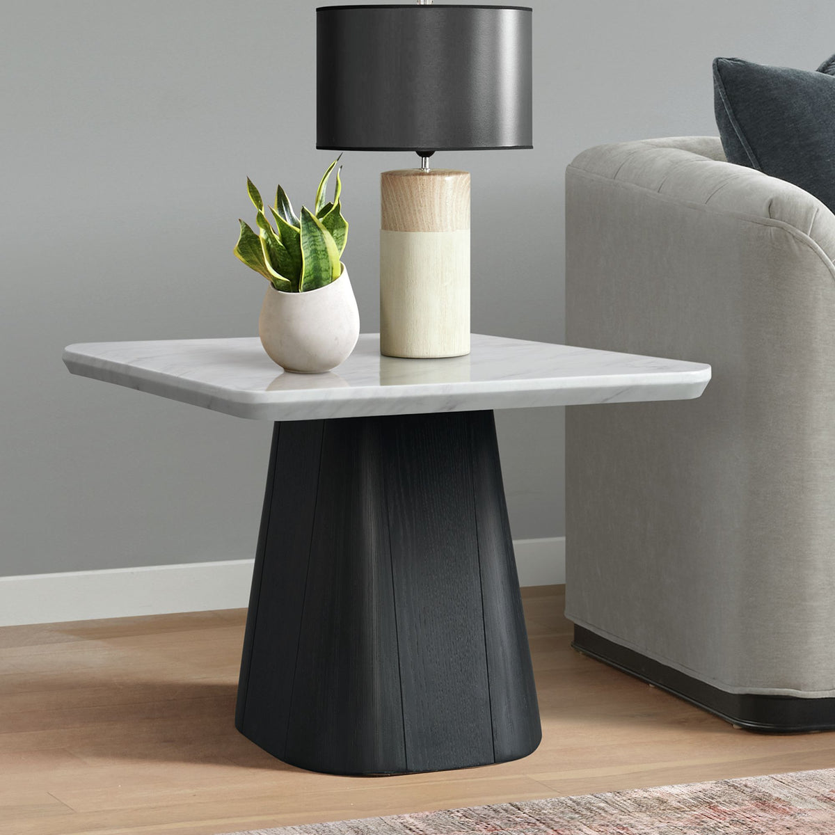 Edison End Table in White and Black - Jack’s Furniture and More (Laredo, TX)