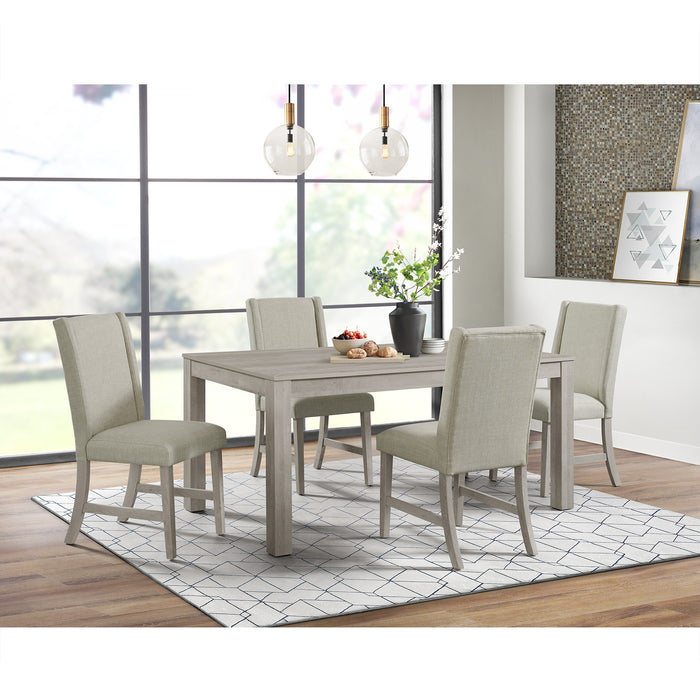 Eleanor Standard Height Dining Set in White-Rectangular Table and Four Chairs - Jack’s Furniture and More (Laredo, TX)