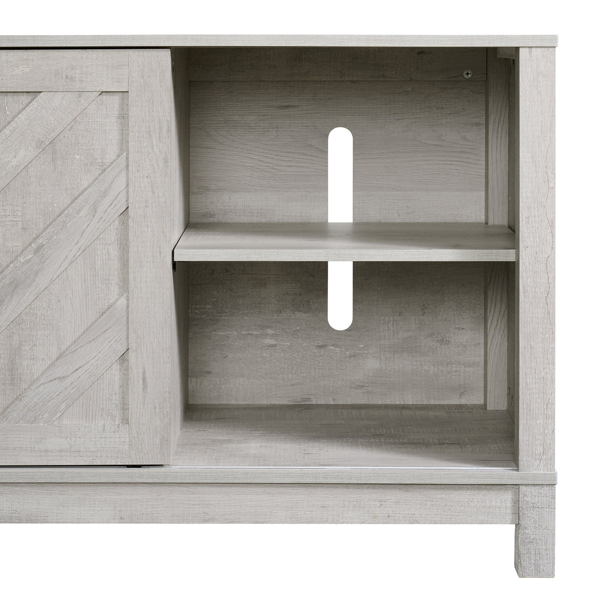 Eleanor 70" TV Stand with Sliding Door in White - Jack’s Furniture and More (Laredo, TX)