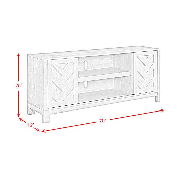 Eleanor 70" TV Stand with Sliding Door in White - Jack’s Furniture and More (Laredo, TX)
