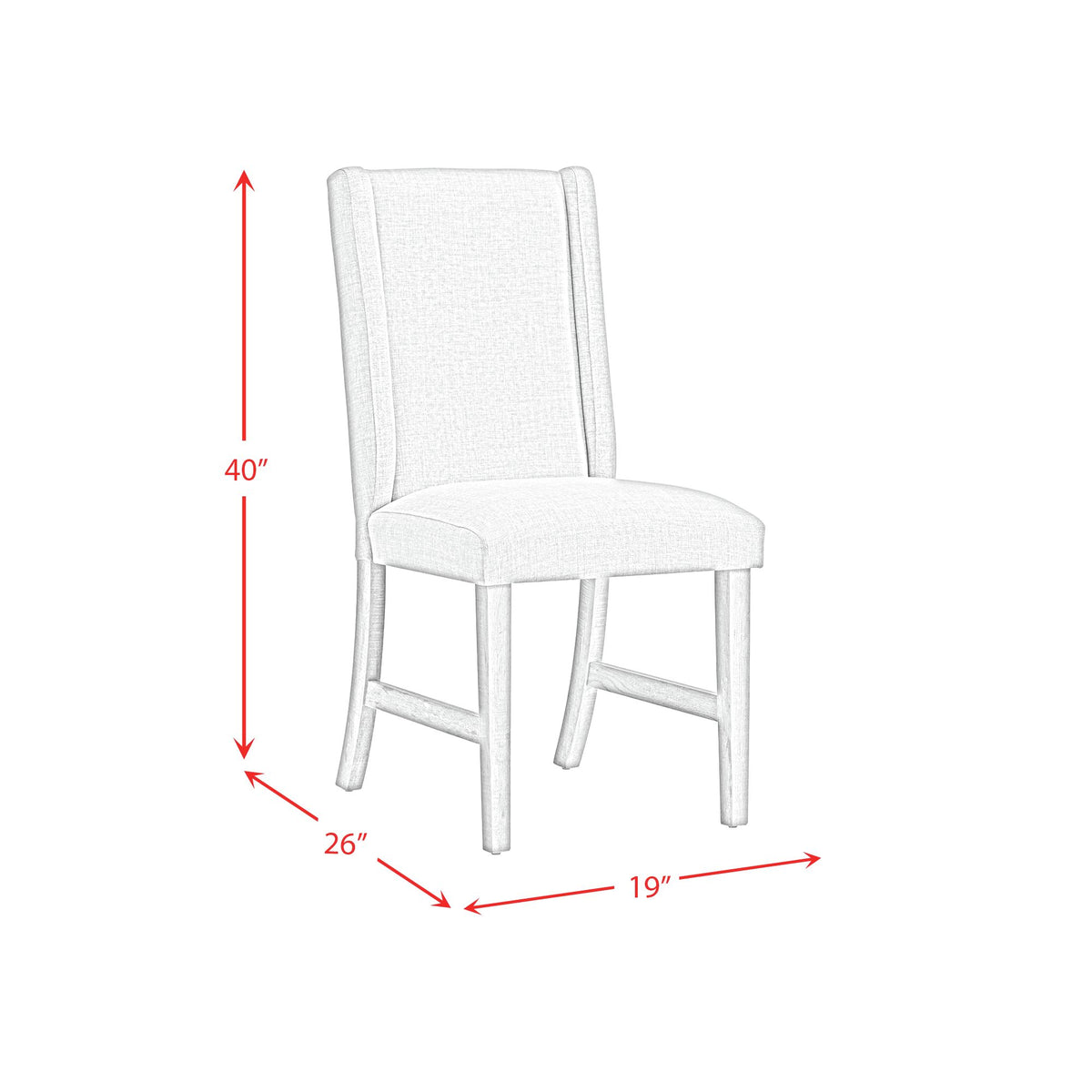 Eleanor Dining Side Chair with Heirloom Fabric in White (2 Per Carton) - Jack’s Furniture and More (Laredo, TX)