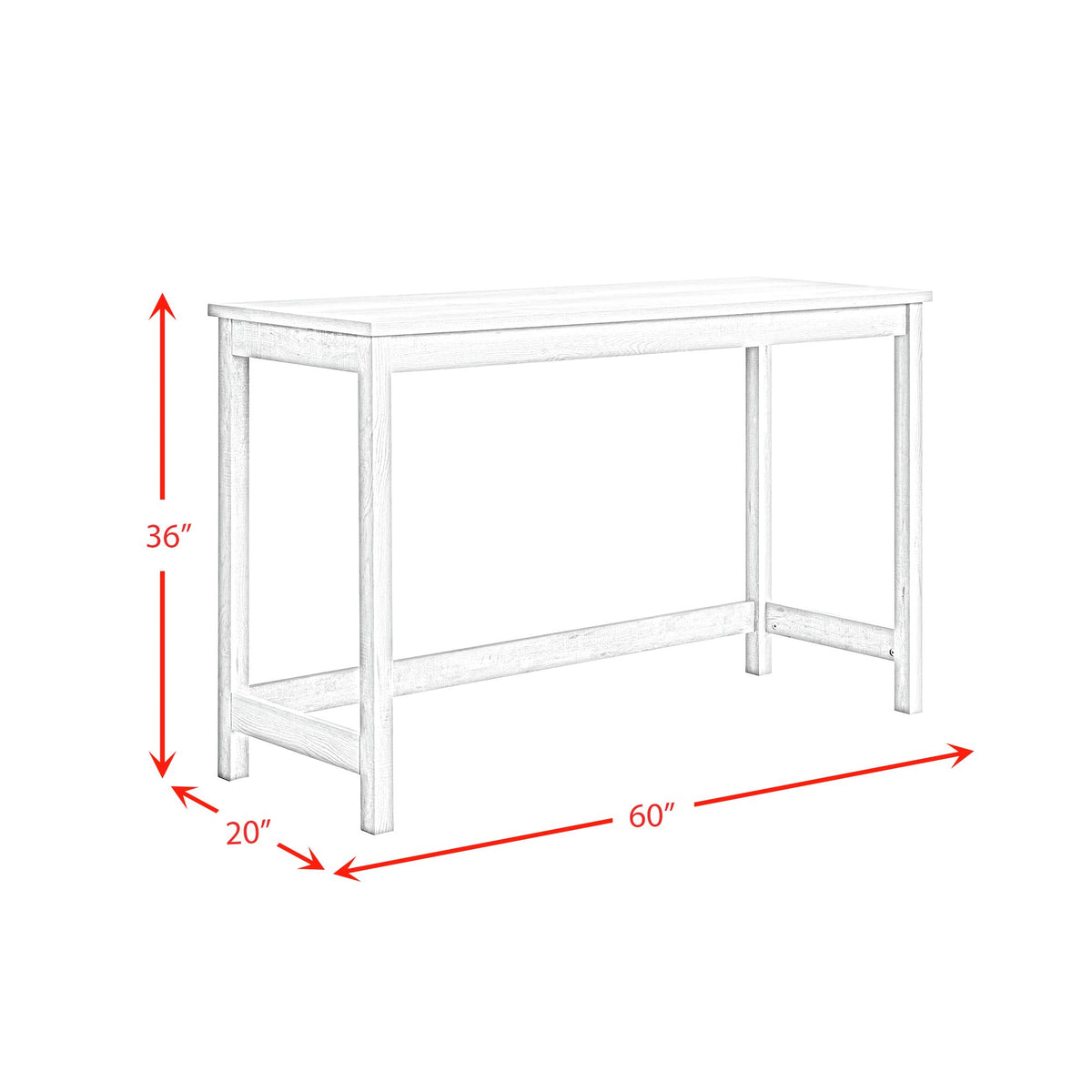 Eleanor Bar Table Single Pack (1 Tables + 3 Stools) in White - Jack’s Furniture and More (Laredo, TX)