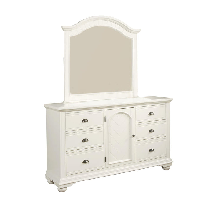 Brookpine White Dresser & Mirror Set - Jack’s Furniture and More (Laredo, TX)