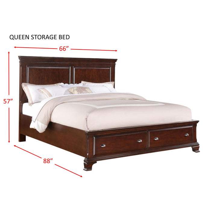 Canton Cherry Queen Storage Bed - Jack’s Furniture and More (Laredo, TX)