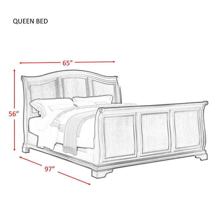 Cameron Cherry Queen Sleigh Bed - Jack’s Furniture and More (Laredo, TX)