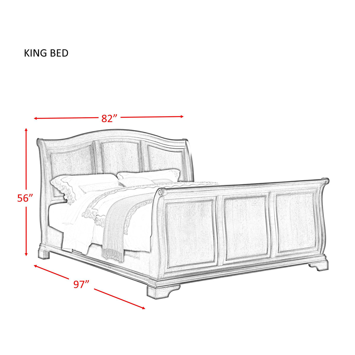 Cameron Cherry King Sleigh Bed - Jack’s Furniture and More (Laredo, TX)