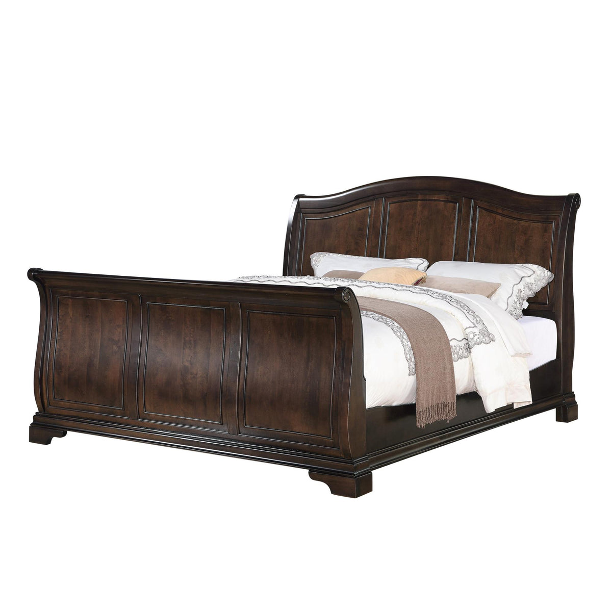 Cameron Cherry King Sleigh Bed - Jack’s Furniture and More (Laredo, TX)