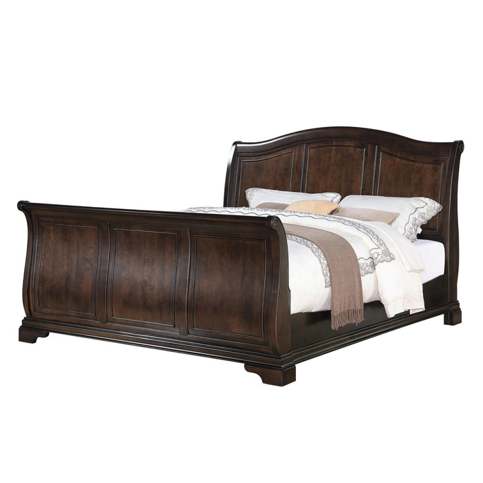 Cameron Cherry Queen Sleigh Bed - Jack’s Furniture and More (Laredo, TX)