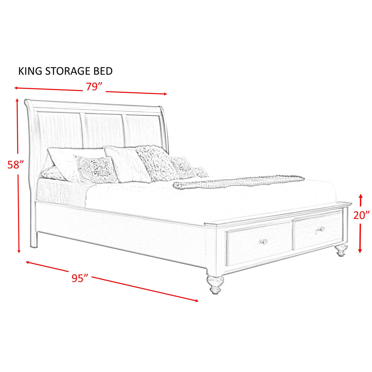 Chatham King Storage Bed