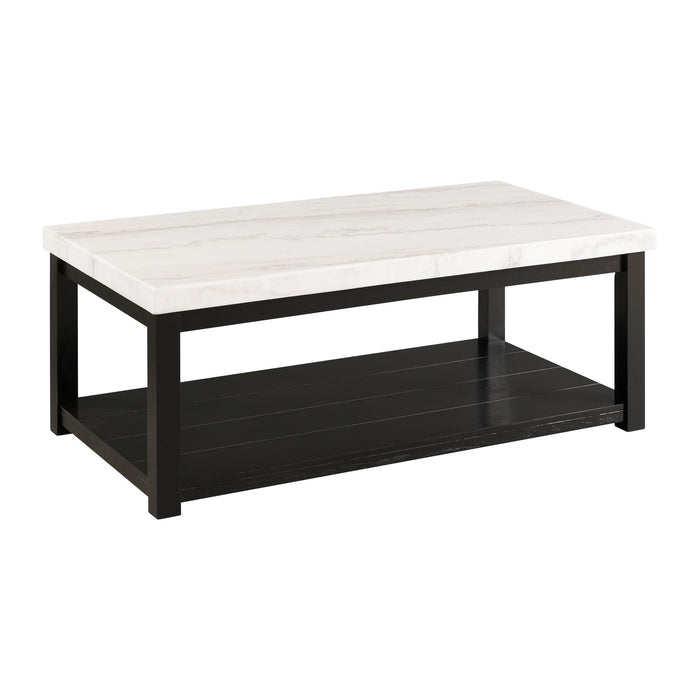 Marcello White Marble Rectangle Coffee Table - Jack’s Furniture and More (Laredo, TX)
