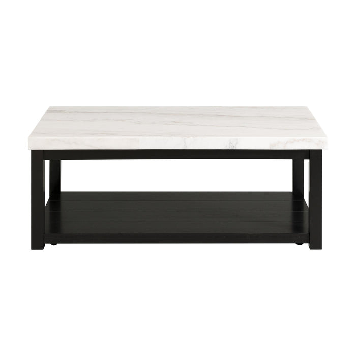 Marcello White Marble Rectangle Coffee Table - Jack’s Furniture and More (Laredo, TX)