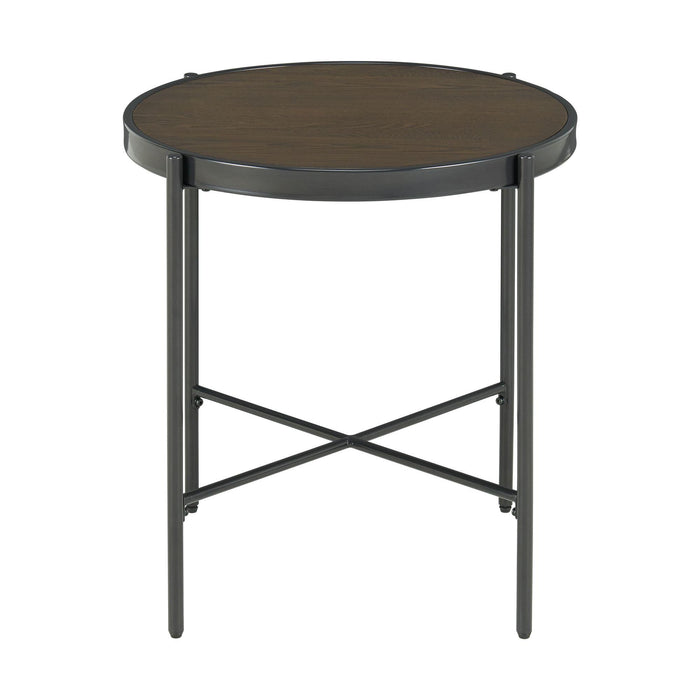 Vienna Round End Table with Wooden Top - Jack’s Furniture and More (Laredo, TX)