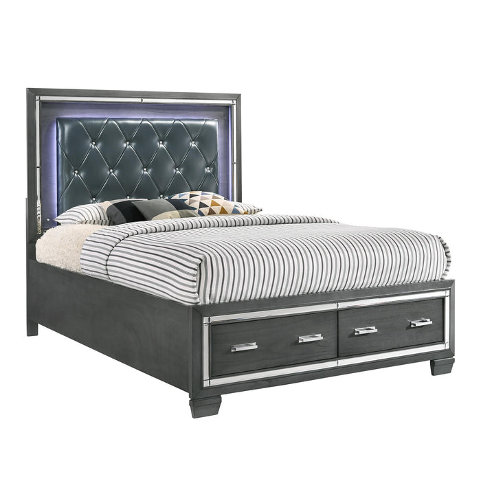 Titanium Queen Tufted Upholstered Storage Bed - Jack’s Furniture and More (Laredo, TX)