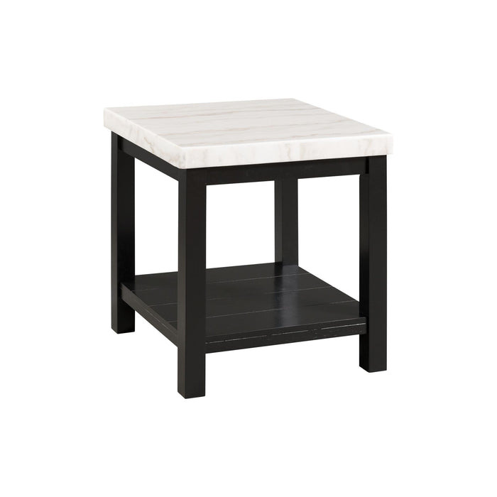 Marcello White Marble Square End Table - Jack’s Furniture and More (Laredo, TX)