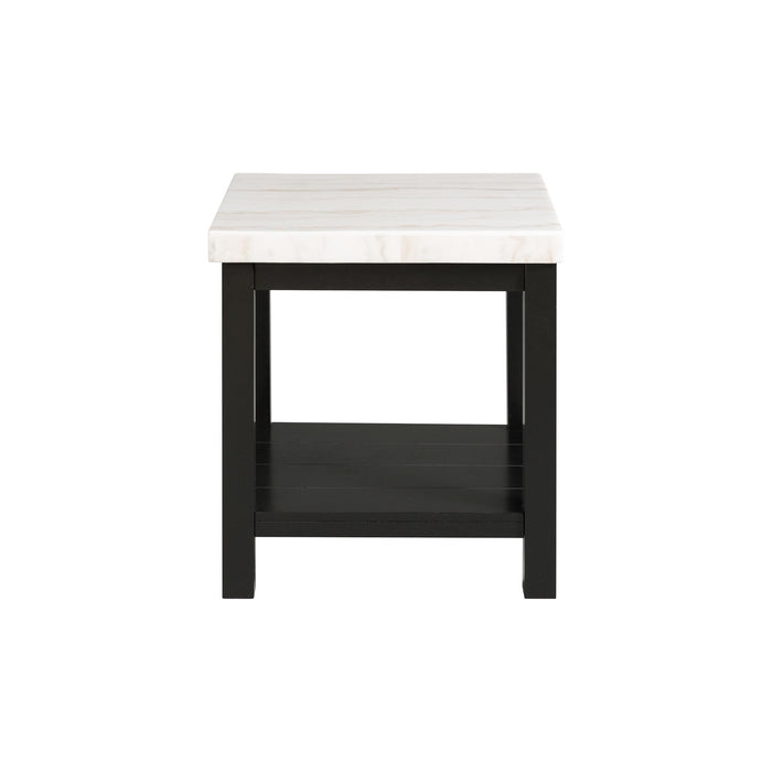 Marcello White Marble Square End Table - Jack’s Furniture and More (Laredo, TX)