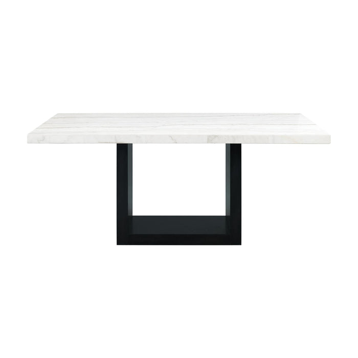 Valentino White Marble Standard Height Dining Table - Jack’s Furniture and More (Laredo, TX)