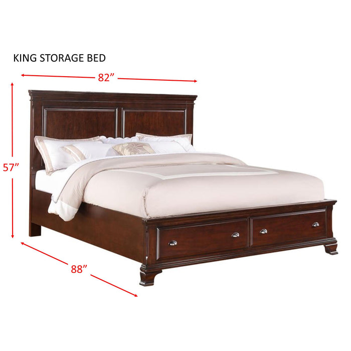 Canton Cherry King Storage Bed - Jack’s Furniture and More (Laredo, TX)