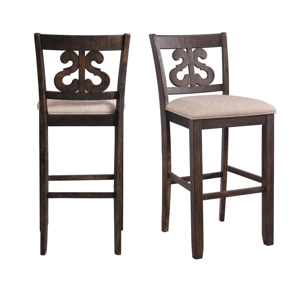 Stone 30" Swirl Back Bar Stool Set of 2 - Jack’s Furniture and More (Laredo, TX)