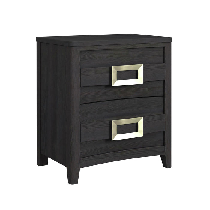 Tobias 2-Drawer Nightstand with USB in Black - Jack’s Furniture and More (Laredo, TX)