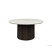 Sylvie Round Coffee Table with White Faux Marble Top and Base in Dark Brown - Jack’s Furniture and More (Laredo, TX)
