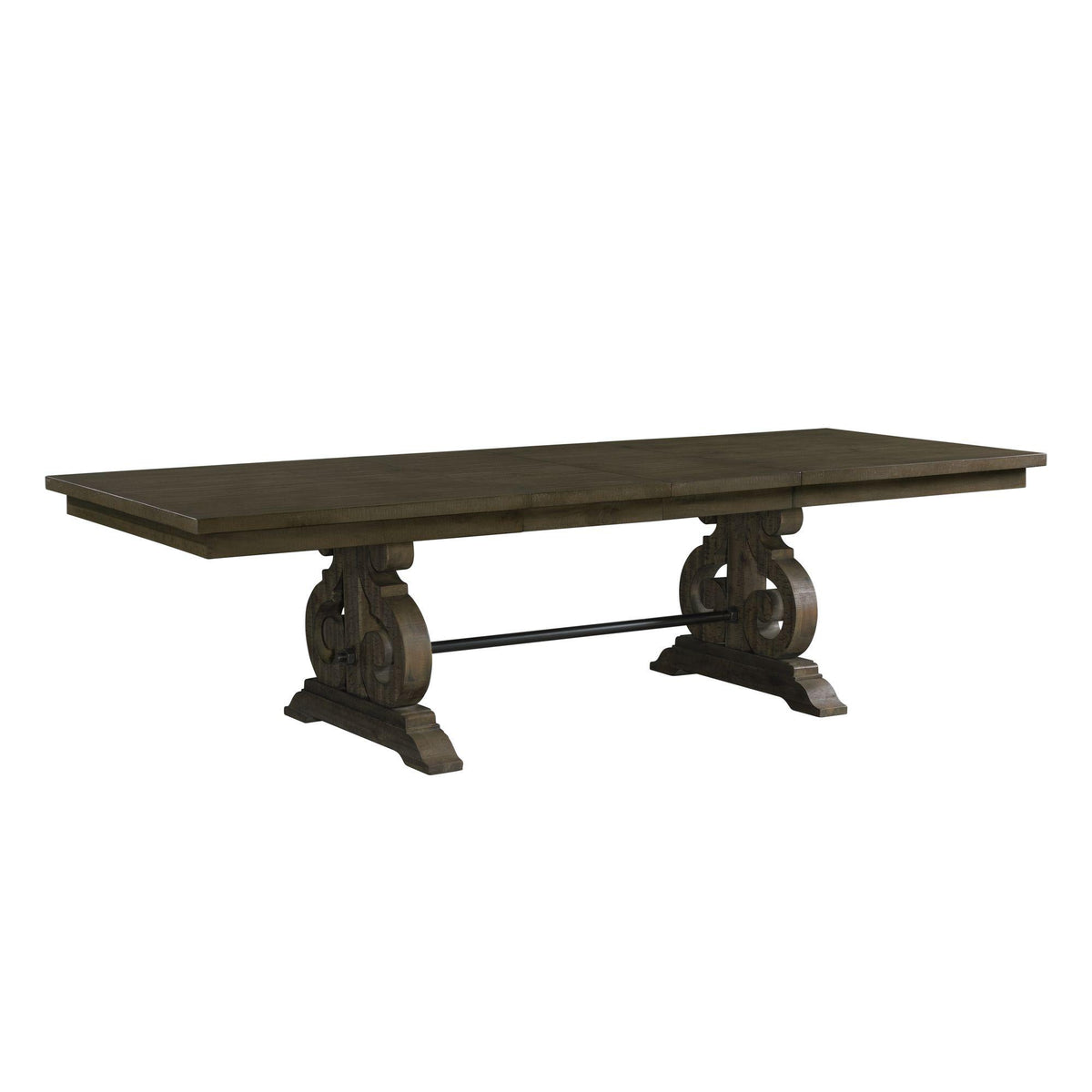 Stone Dining 6PC Set- Table, 4 Side Chairs, & Pew Bench