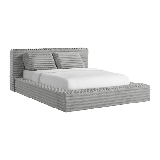 Rosebery UPH Bed with 2 Pillows in Light Grey Corduroy - Jack’s Furniture and More (Laredo, TX)