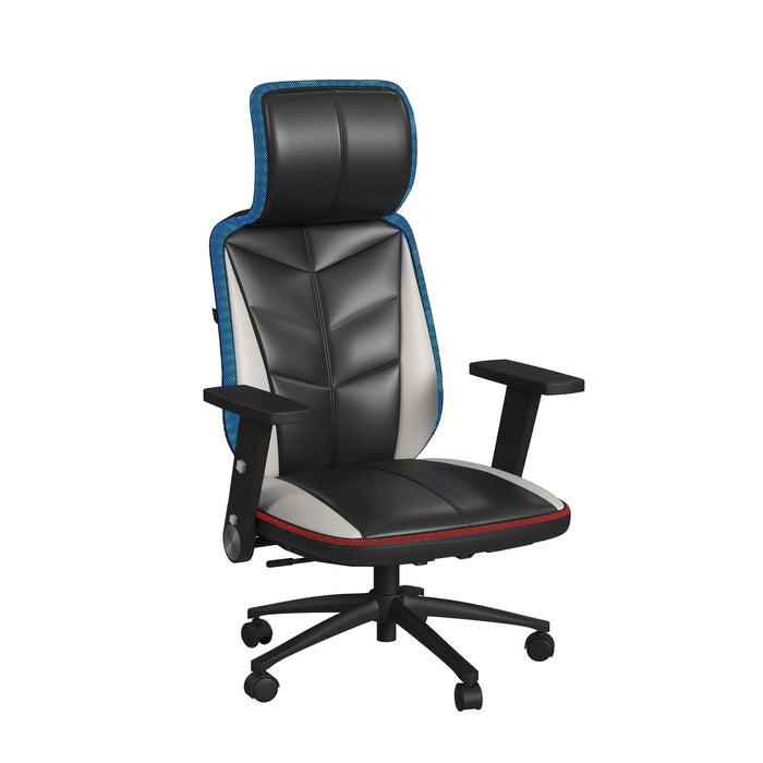 Rollins Gaming Chair with LED and Speaker in Black and Khaki - 3A Packing - Jack’s Furniture and More (Laredo, TX)