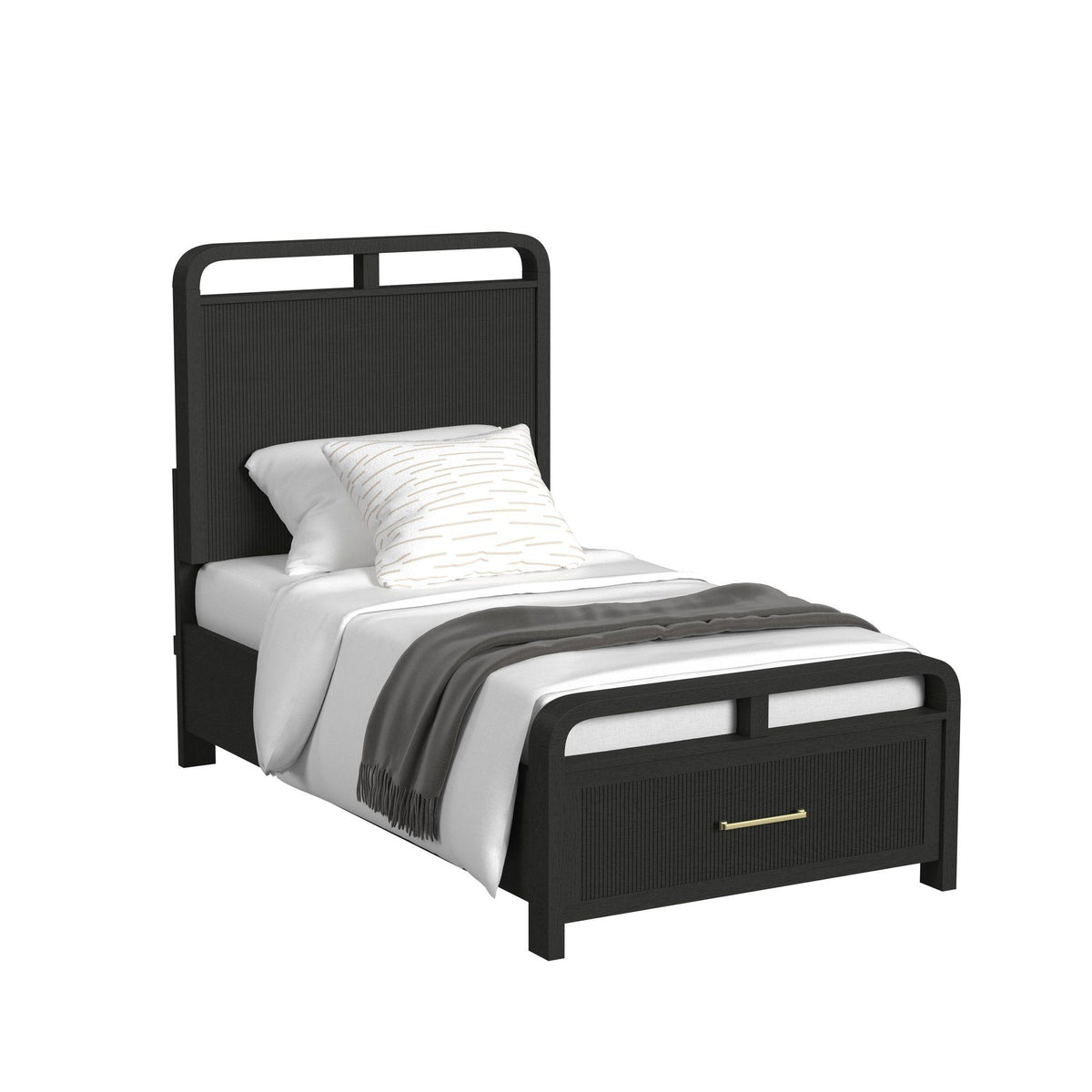 Ridgemont Storage Bedroom Set in Black with Grain - Jack’s Furniture and More (Laredo, TX)