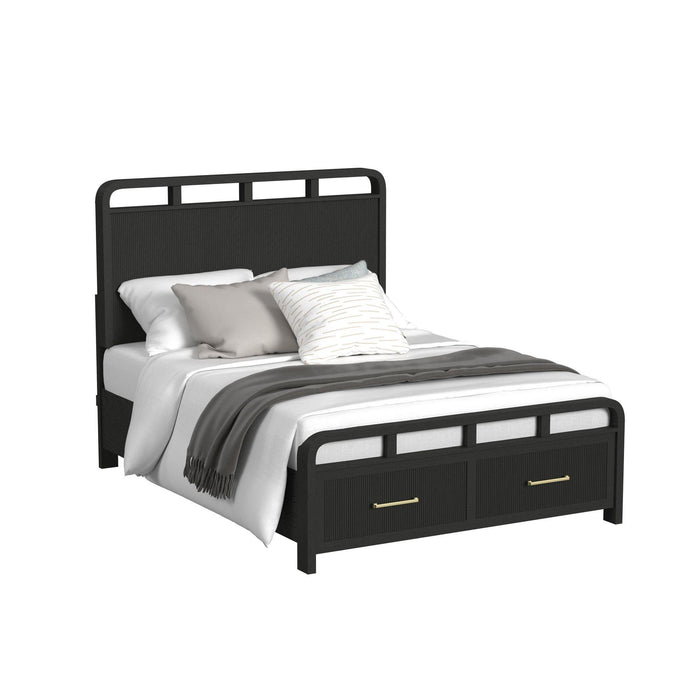 Ridgemont Storage Bed in Black with Grain - Jack’s Furniture and More (Laredo, TX)