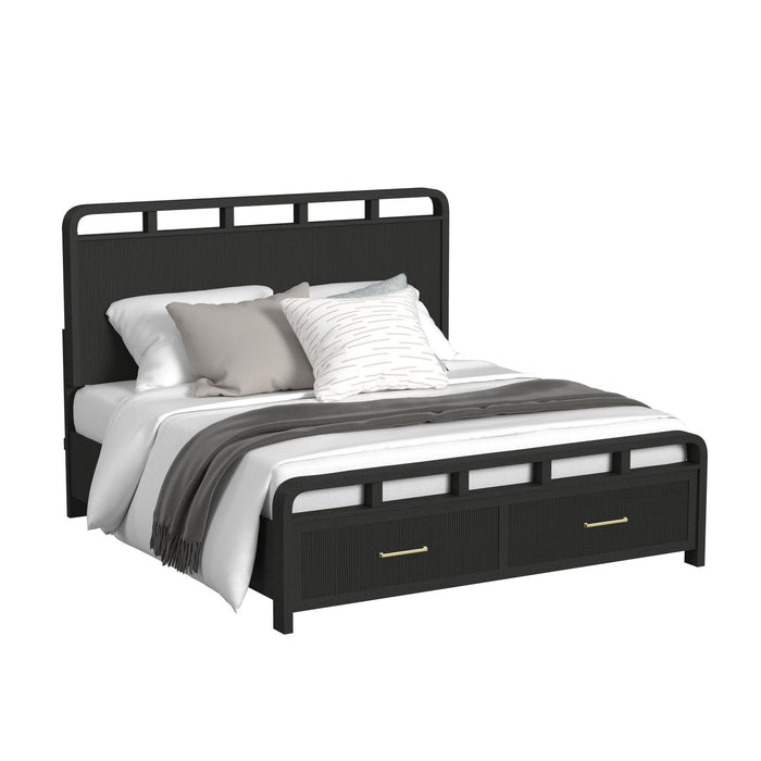 Ridgemont Storage Bed in Black with Grain - Jack’s Furniture and More (Laredo, TX)