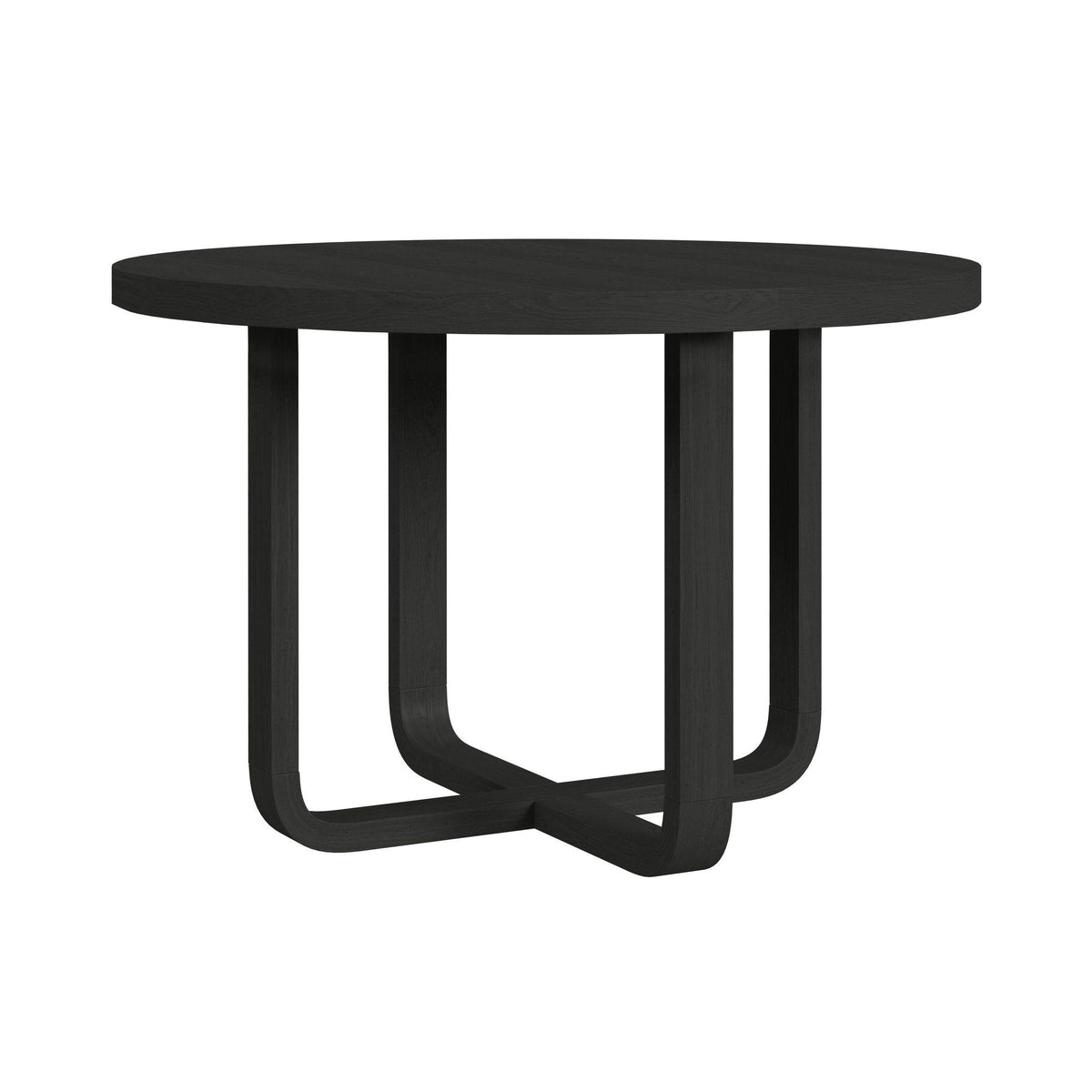 Ridgemont Standard Height Dining Set in Black with Grain-Table and Four Grey Fabric Chairs