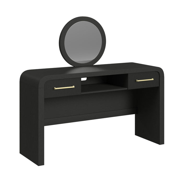 Ridgemont Dressing Table and Mirror in Black with Grain - Jack’s Furniture and More (Laredo, TX)