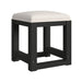 Ridgemont Dressing Stool with White Fabric in Black with Grain - Jack’s Furniture and More (Laredo, TX)