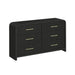 Ridgemont 6-Drawer Dresser in Black with Grain - Jack’s Furniture and More (Laredo, TX)