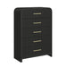Ridgemont 5-Drawer Chest in Black with Grain - Jack’s Furniture and More (Laredo, TX)