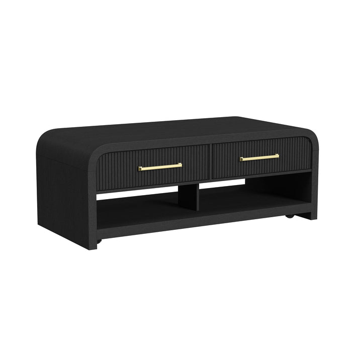 Ridgemont 2PC Occasional Table Set in Black with Grain-Coffee Table & End Table - Jack’s Furniture and More (Laredo, TX)