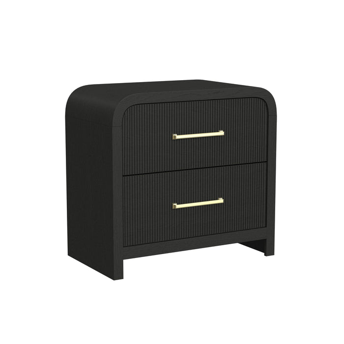 Ridgemont 2-Drawer Nightstand with USB in Black with Grain - Jack’s Furniture and More (Laredo, TX)