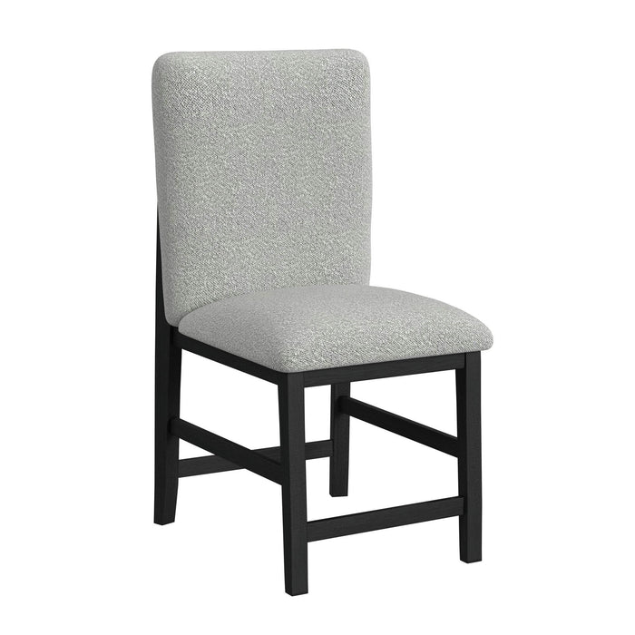 Portland Square Back Counter Stool with Grey Fabric in Black (2 Per Carton) - Jack’s Furniture and More (Laredo, TX)