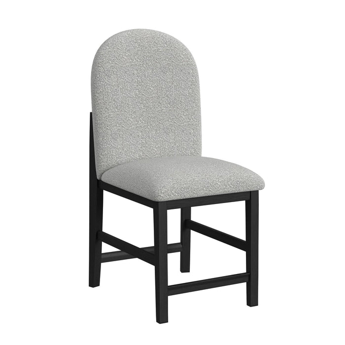 Portland Round Back Counter Stool with Grey Fabric in Black (2 Per Carton) - Jack’s Furniture and More (Laredo, TX)